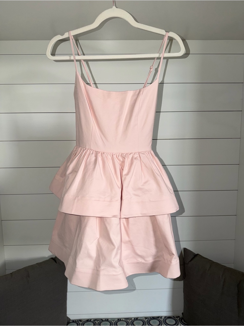 Girls' Light Pink Tiered Spaghetti-Strap Party Dress